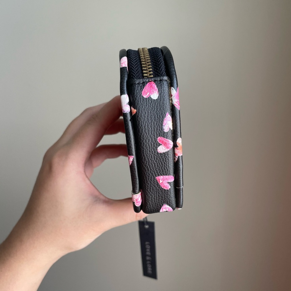 NWT Love & Lore Harley Heart Coin Pouch, Black/Pink - Picture 5 of 5